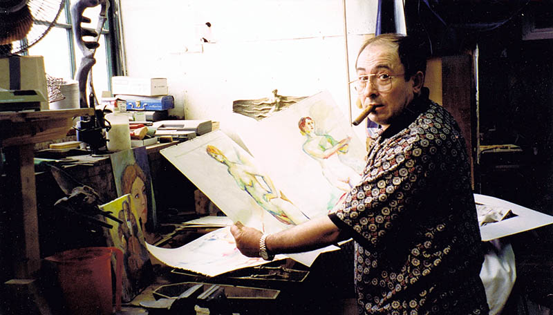 Santos Fernandez in his studio.